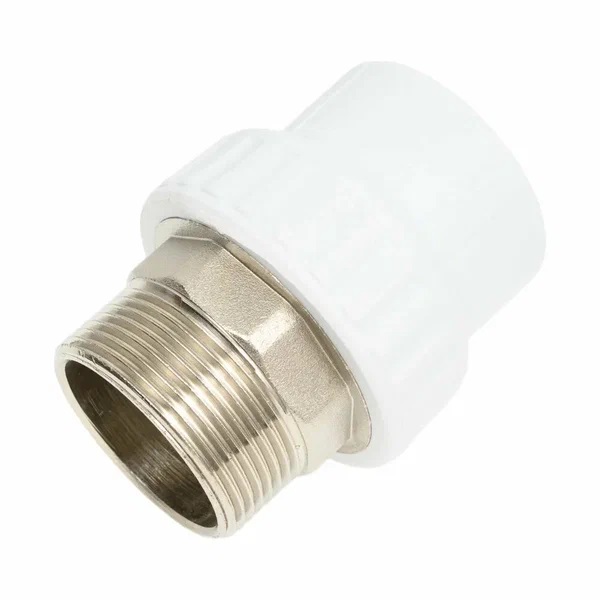 Муфта переходная с наружной резьбой  40 х 1 1/2" под ключ (24/6) (Valfex) БЕЛАЯ