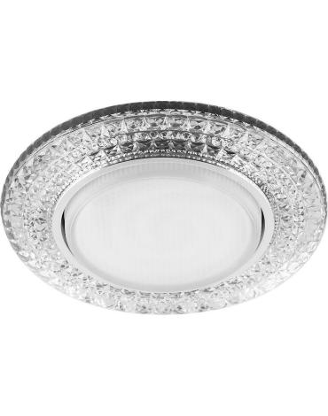 Светильник встраиваемый со светодиодной подсветкой 20LED*2835 SMD 4000K, 15W GX53, без лампы, прозрачный, хром, CD4020 с драйвером в комплекте