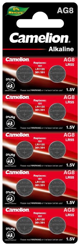 Camelion G 8  BL-10 Mercury Free (AG8-BP10(0%Hg), LR55, LR1120 батарейка для часов) (10 !!!/100)