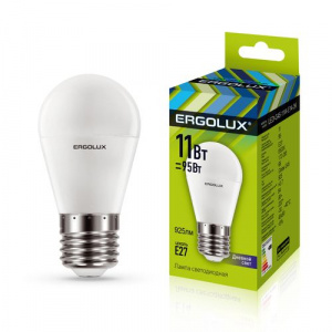 Лампа светод. Ergolux "Шар" LED-G45-11W-E27-6K (11Вт 172-265В) (1/10/100)