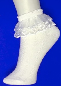 БФЛ носки детские белые с "рюшками" 28-30 (14-15 см) артикул SL551