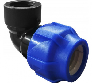 Отвод ПНД компрессионный с внутренней резьбой 50х1 1/4" (20/4) VALFEX