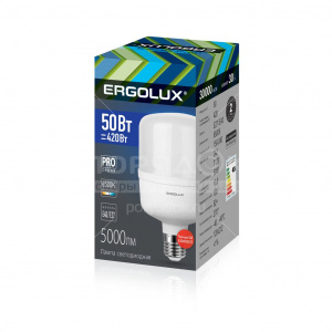 Ergolux LED-HW-50W-E40-6K серия PRO (Эл.лампа светодиодная 50Вт E27/E40 6500К 150-260В) (1/5/20)