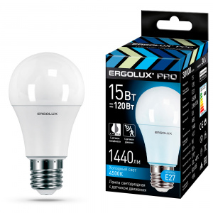 Ergolux LED-A60P-15W-E27-4K PRO (Эл.лампа светодиодная ЛОН 15Вт Е27 4500К 220-240В с датчиками)