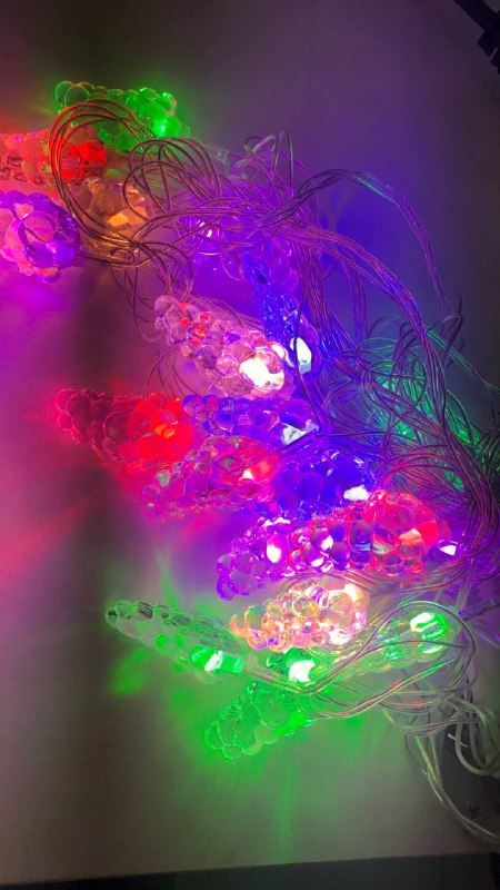 Гирлянда Виноград прозр. Провод 20 led RGB