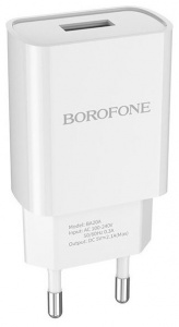 Сетевой адаптер питания BOROFONE BA49A 1USB 2.1A (белый)