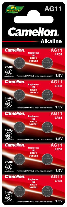 Camelion G11 BL-10 Mercury Free (AG11-BP10(0%Hg), LR58, LR721 батарейка для часов)