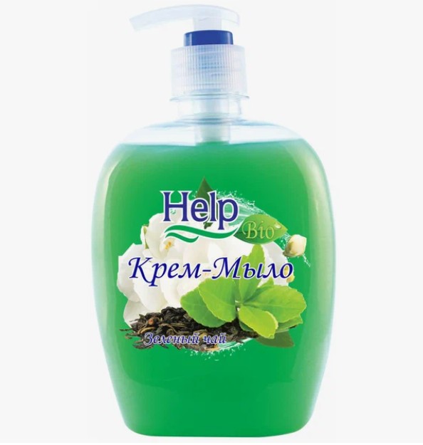 Жидкое мыло "Help" Зеленый чай 500 г с дозатором***15