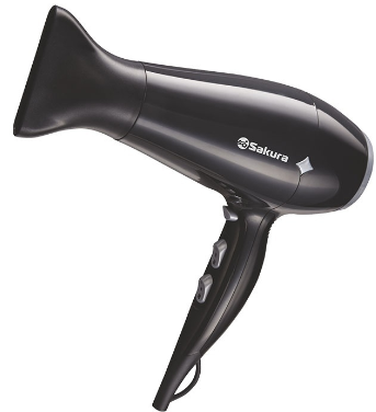 SAKURA фен электро SA-4048BK 2200Вт 3 темп.режима, 2 скорости, сушка холодным воздухом