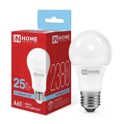 Лампа светодиодная LED-A60-VC 25Вт 230В Е27 6500К 2380Лм IN HOME (10/100)