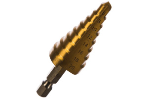 Сверло по металлу ступенчатое HSS для отверстий 6-25мм, 6-9-12-16-18-20-22-25 мм,