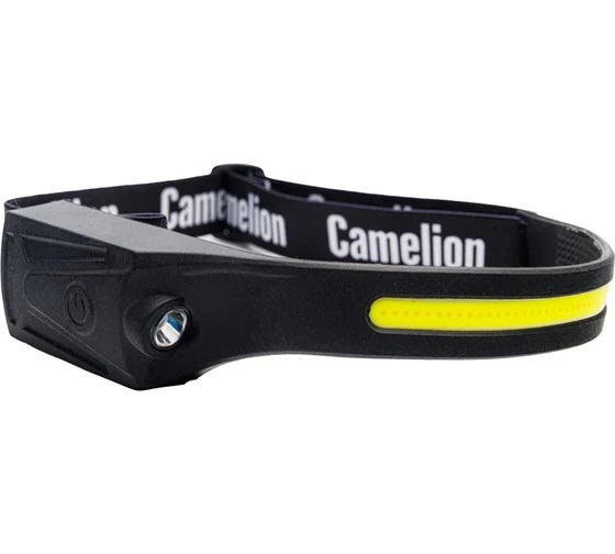 Camelion LED5383  (фонарь налобн, черный, лента  каучук. COB+LED, 4 реж, 3XAAA, пласт, рези, блист.) (10/60)