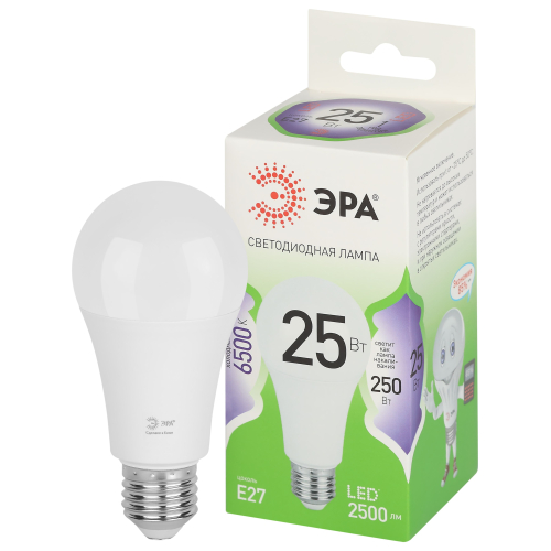 Лампа светодиодная ЭРА 25 Вт GL E27 GREEN LINE LED A60-25W-865-E27 груша холодный свет (10/100)