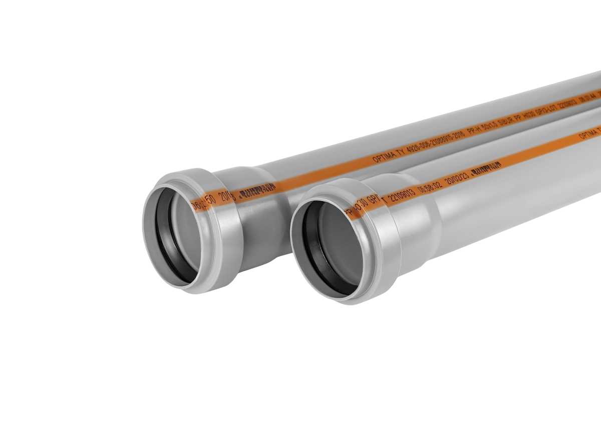 Труба OPTIMA ф110 с раструбом =2 м, вн.канализ.толщ.ст.2.2 (10) VALFEX