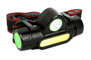 Ultraflash E1340 (фонарь налоб. аккум 3,7В, черный, XPE + COB LED, 3 Ватт, 2 реж., магнит, бокс) (1/240)