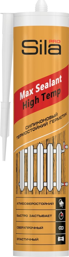 Sila PRO Max Sealant, High Temp, силиконовый герметик термостойкий, красный, 280 мл (24шт)